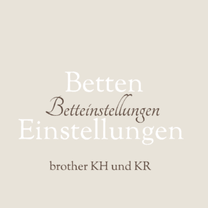 Schlitteneinstellungen Strickmaschine brother