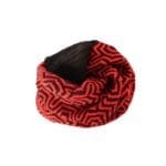 Multifunktionale gestrickte Mütze aus 100 % Merinowolle in Schwarz und Rot